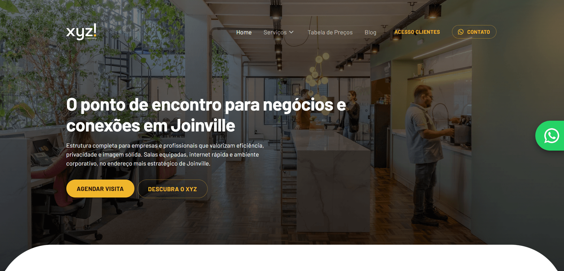 Projeto digital desenvolvido para Coworking XYZ