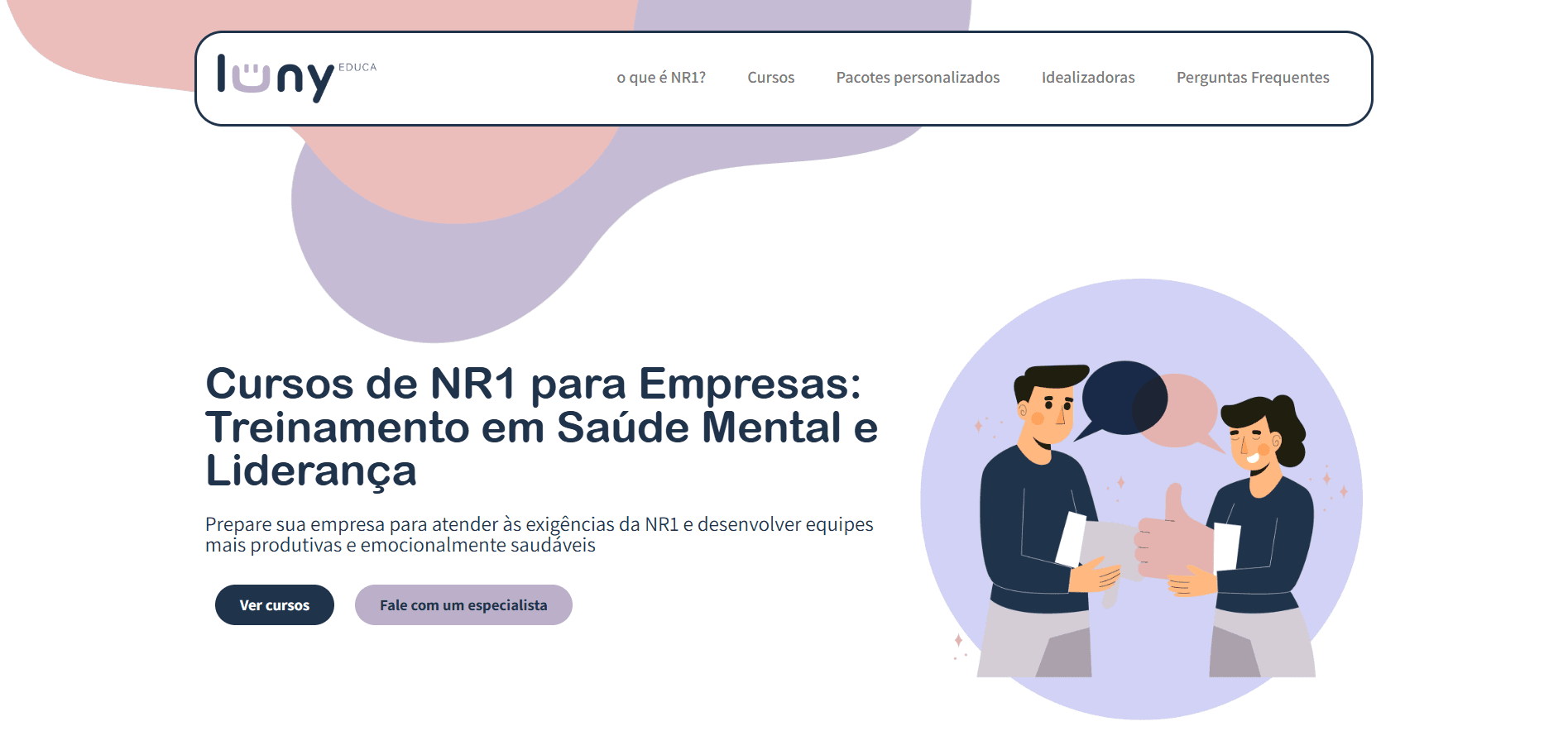 Projeto digital desenvolvido para Luny Educa